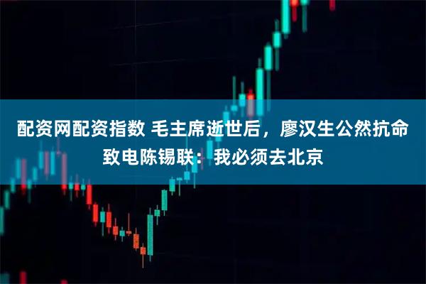 配资网配资指数 毛主席逝世后，廖汉生公然抗命致电陈锡联：我必须去北京