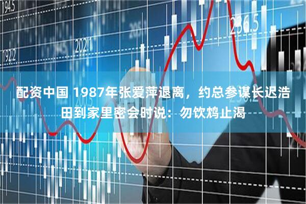 配资中国 1987年张爱萍退离，约总参谋长迟浩田到家里密会时说：勿饮鸩止渴